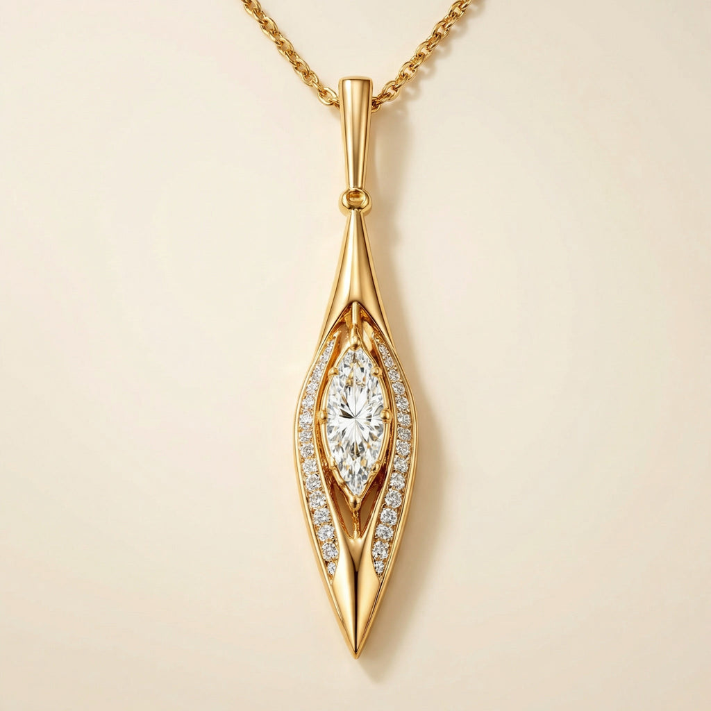 UMSEBE, MARQUISE LAB DIAMOND PENDANT