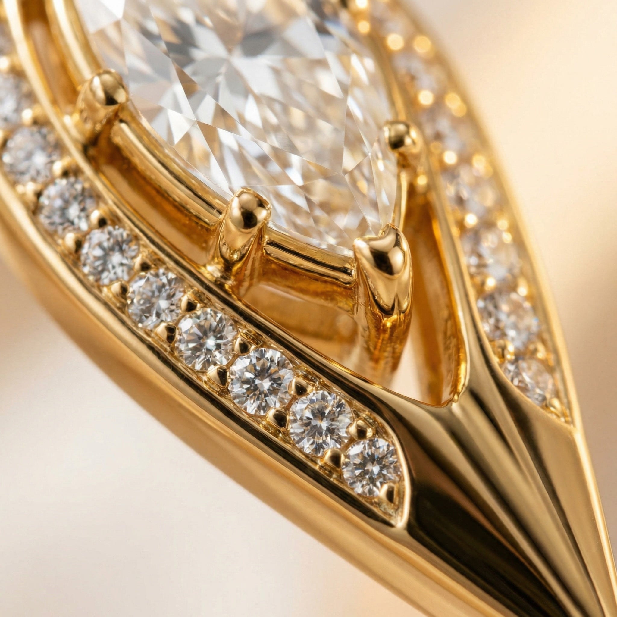UMSEBE, MARQUISE LAB DIAMOND DROP EARRINGS