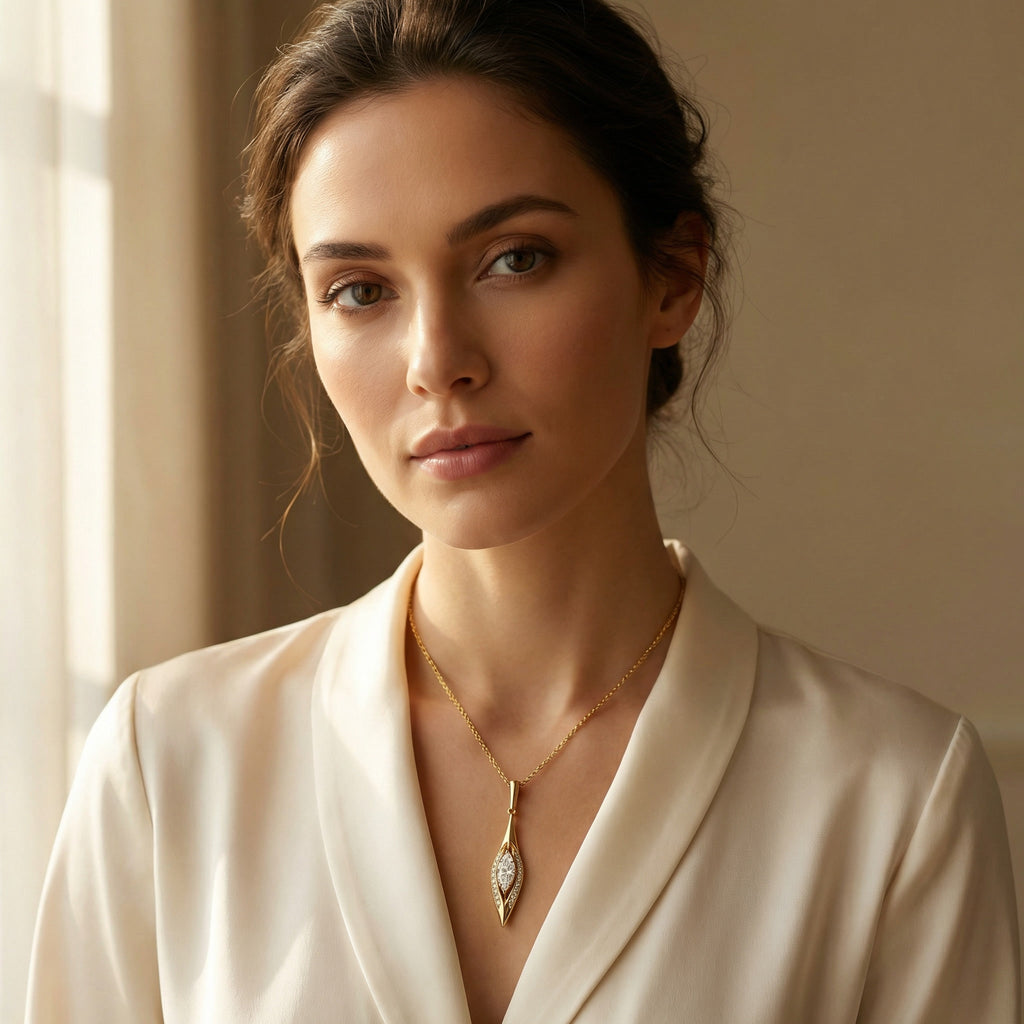 UMSEBE, MARQUISE LAB DIAMOND PENDANT