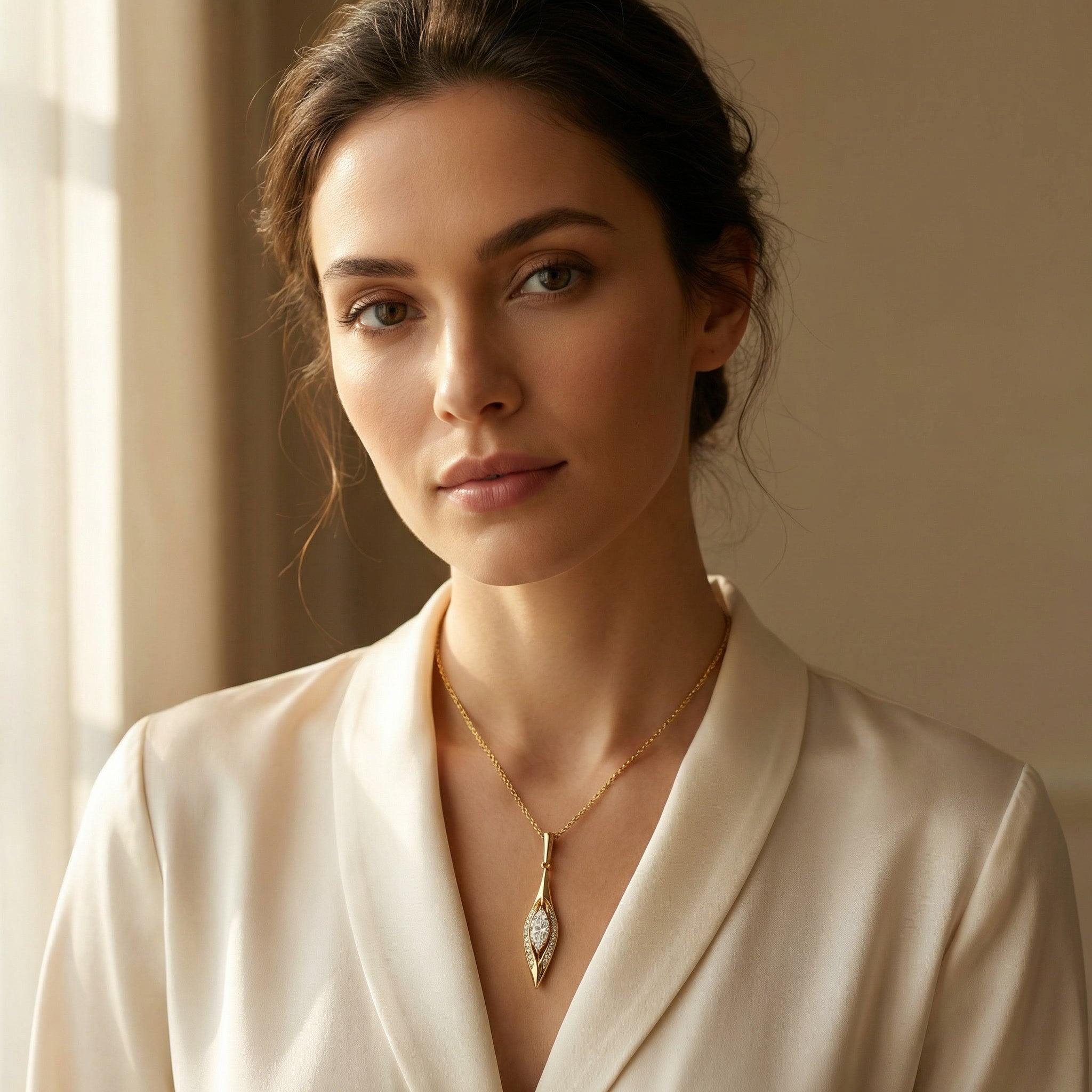 UMSEBE, MARQUISE LAB DIAMOND PENDANT