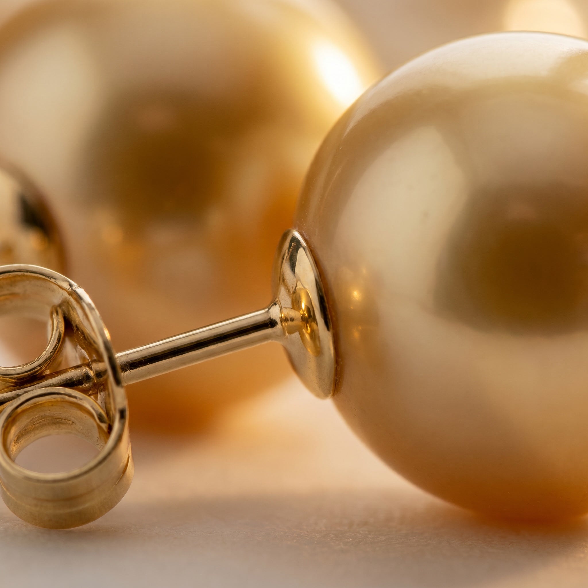 AUREA, SOUTH SEA GOLDEN PEARL STUD EARRINGS