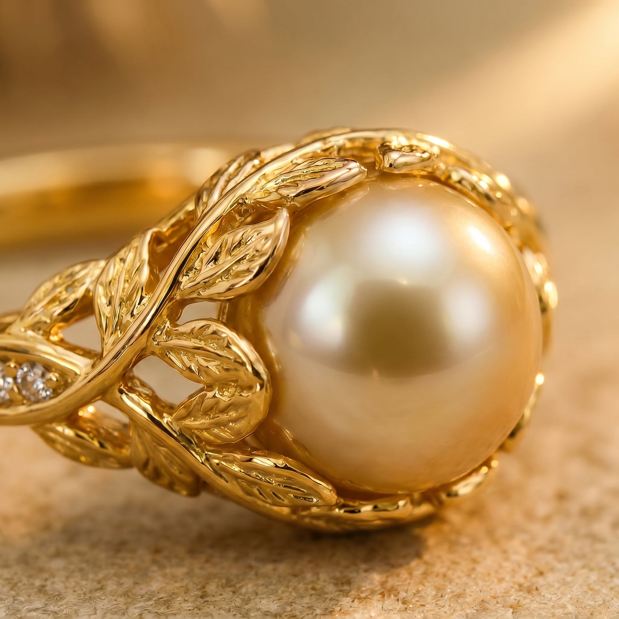 AUREA SOLITAIRE, SOUTH SEA GOLDEN PEARL RING