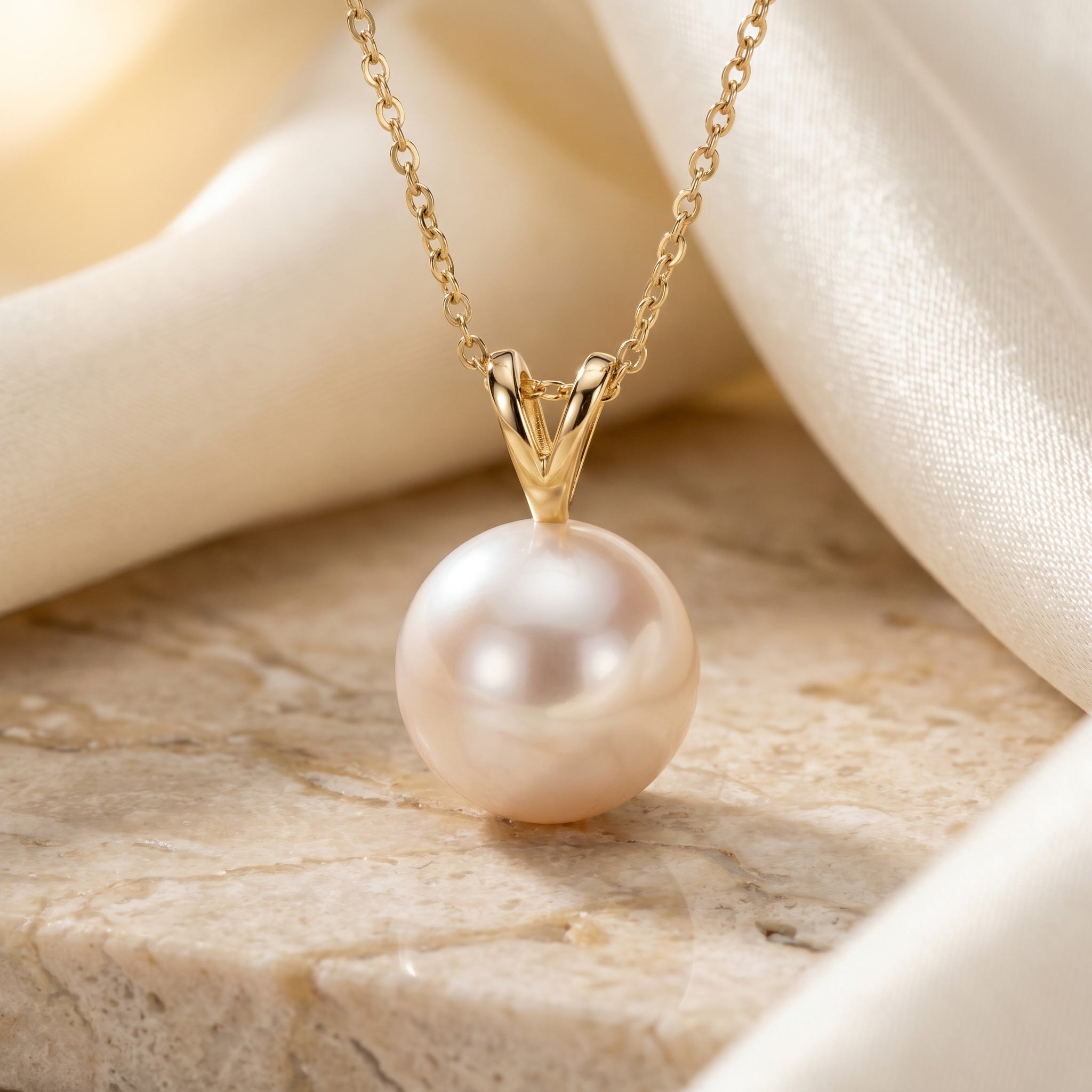 LUNAIRE PENDENTIF, AKOYA PEARL PENDANT NECKLACE