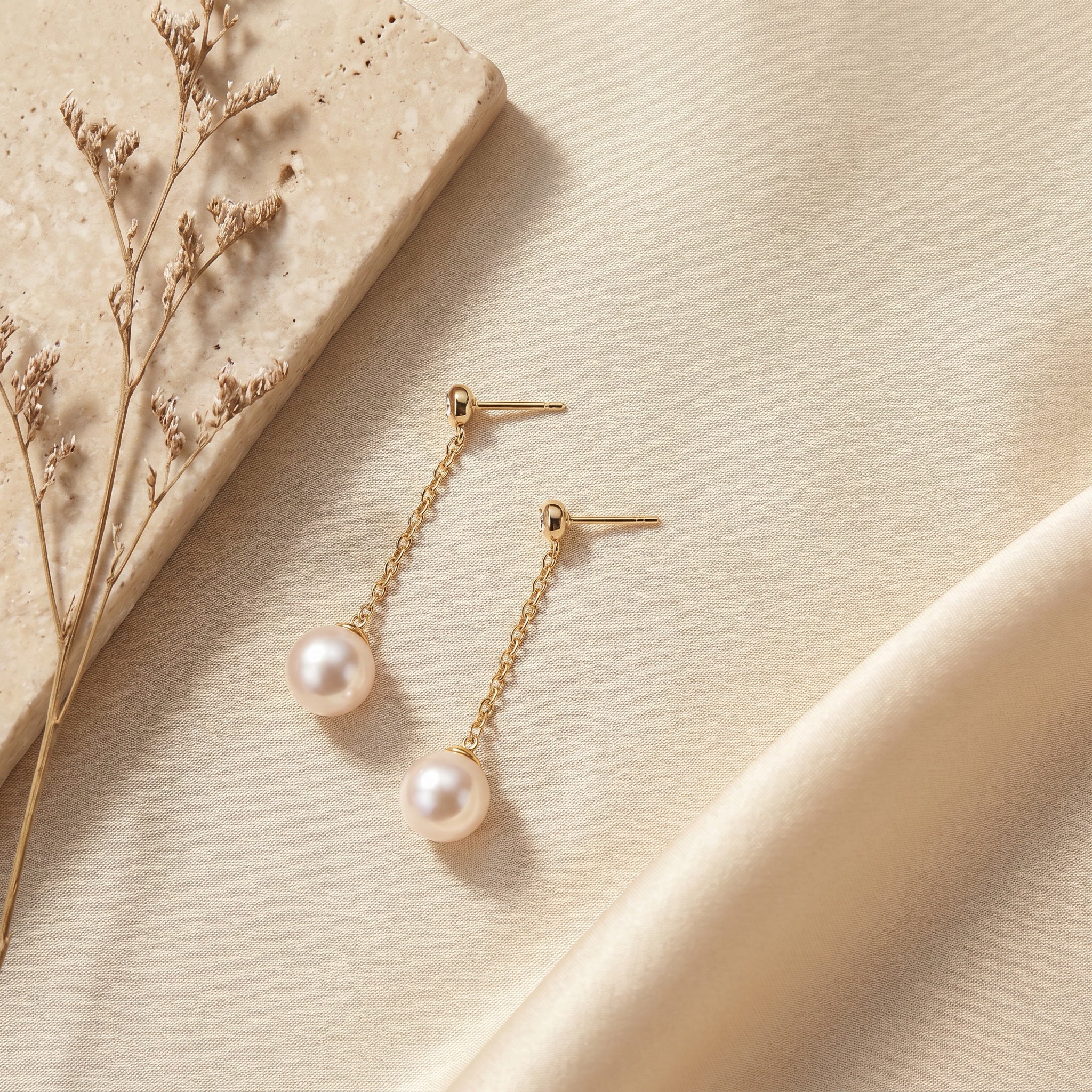 LUNAIRE GOUTTE, AKOYA PEARL DROP EARRINGS
