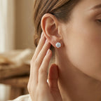 SOLARIS ÉTOILE, MOISSANITE SOLITAIRE STUD EARRINGS – view 3
