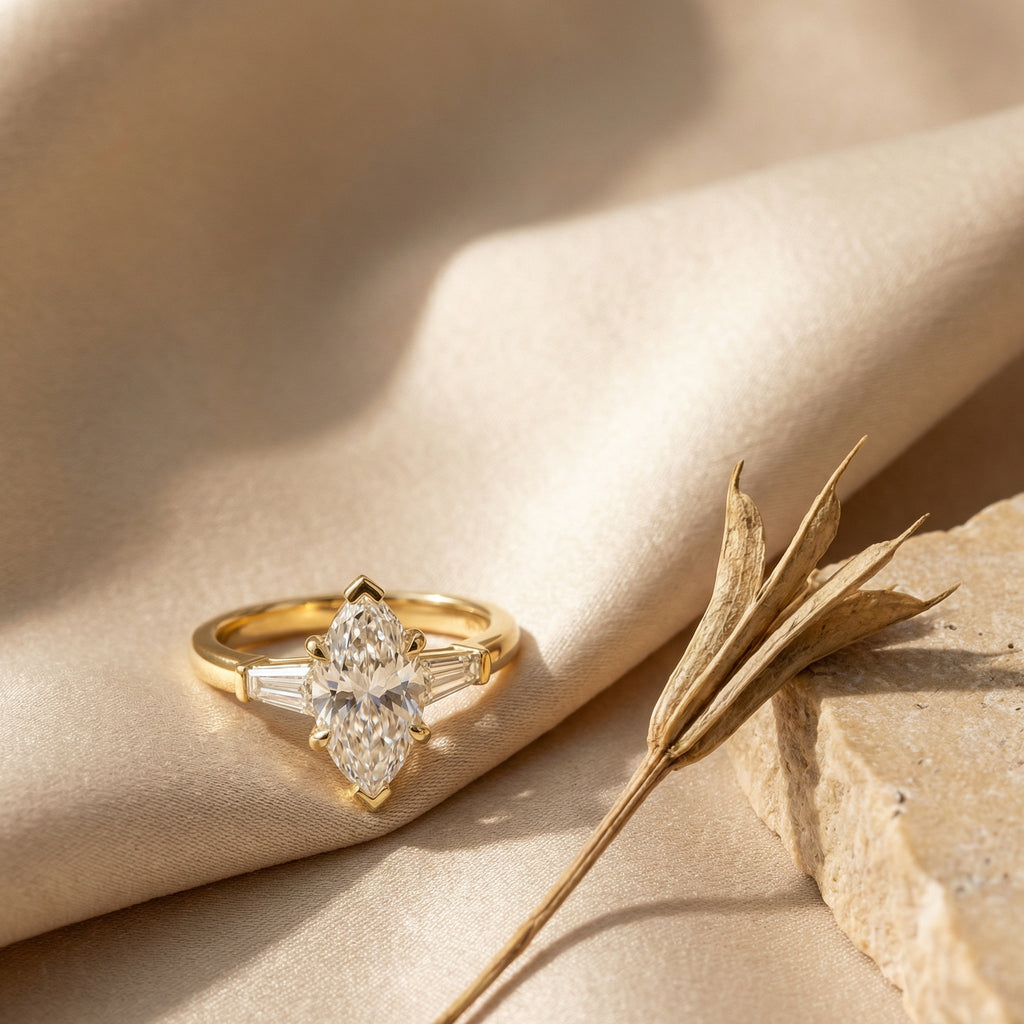 INSIGNIA NOBLE, MARQUISE-CUT LAB DIAMOND, YELLOW GOLD | Heritage & Co.