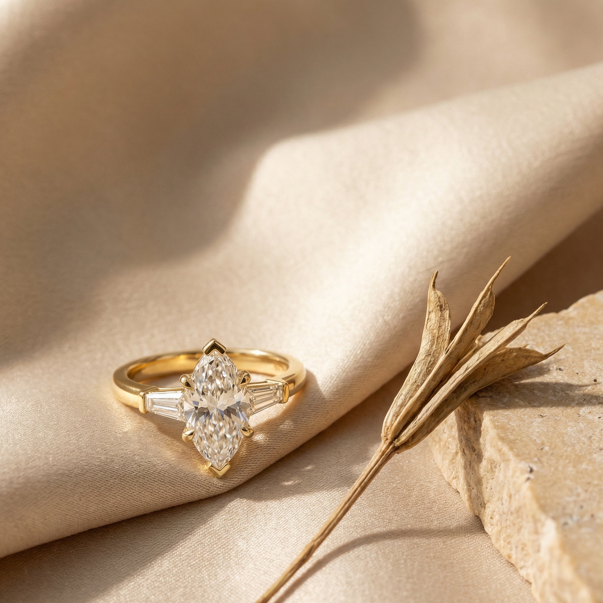 INSIGNIA NOBLE, MARQUISE-CUT LAB DIAMOND, YELLOW GOLD | Heritage & Co.