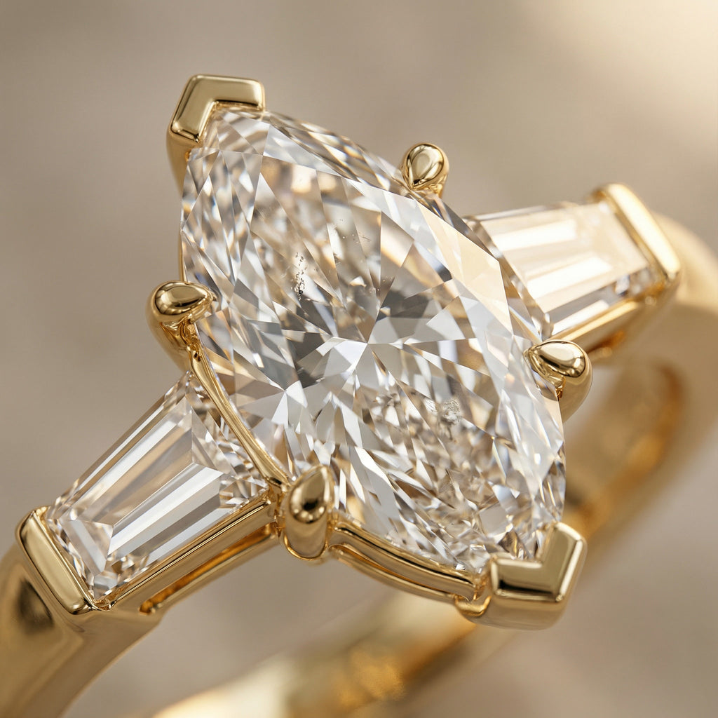 INSIGNIA NOBLE, MARQUISE-CUT LAB DIAMOND, YELLOW GOLD | Heritage & Co.
