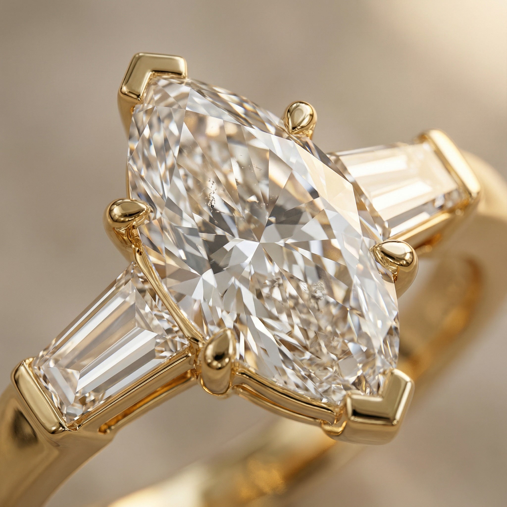 INSIGNIA NOBLE, MARQUISE-CUT LAB DIAMOND, YELLOW GOLD | Heritage & Co.