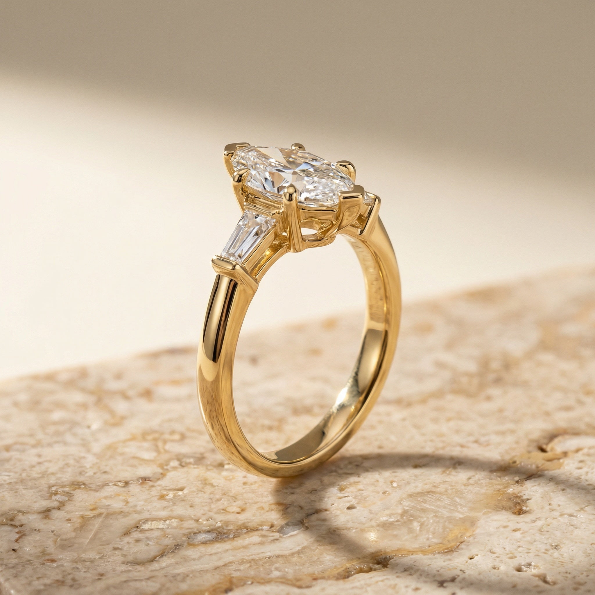 INSIGNIA NOBLE, MARQUISE-CUT LAB DIAMOND, YELLOW GOLD | Heritage & Co.