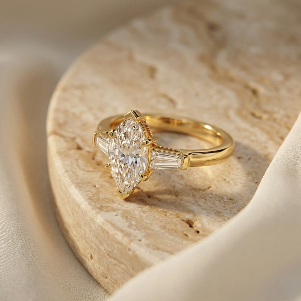 INSIGNIA NOBLE, MARQUISE-CUT LAB DIAMOND, YELLOW GOLD | Heritage & Co.