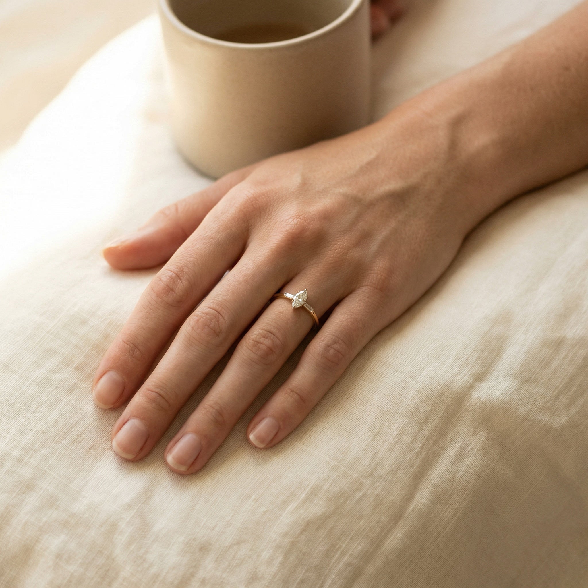 INSIGNIA NOBLE, MARQUISE-CUT LAB DIAMOND, YELLOW GOLD | Heritage & Co.