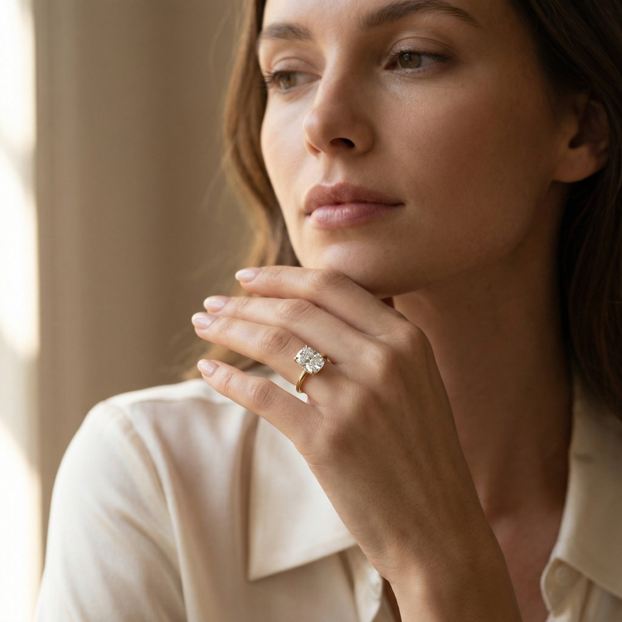 CLARITAS MYSTÈRE, ELONGATED CUSHION-CUT LAB DIAMOND, 4CT | Heritage & Co.