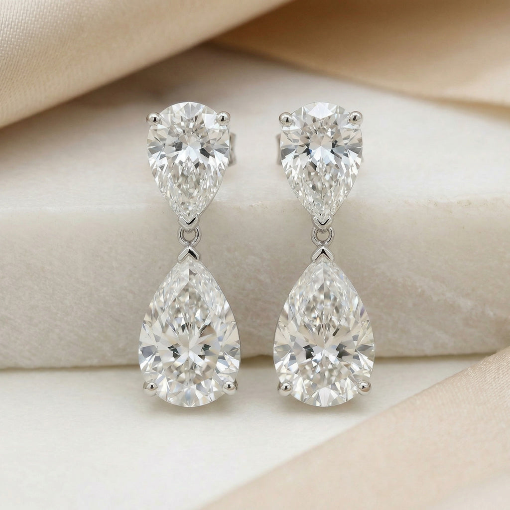 SOLARIS ALBA GOUTTE, 4-DIAMOND DROP EARRINGS | Heritage & Co.