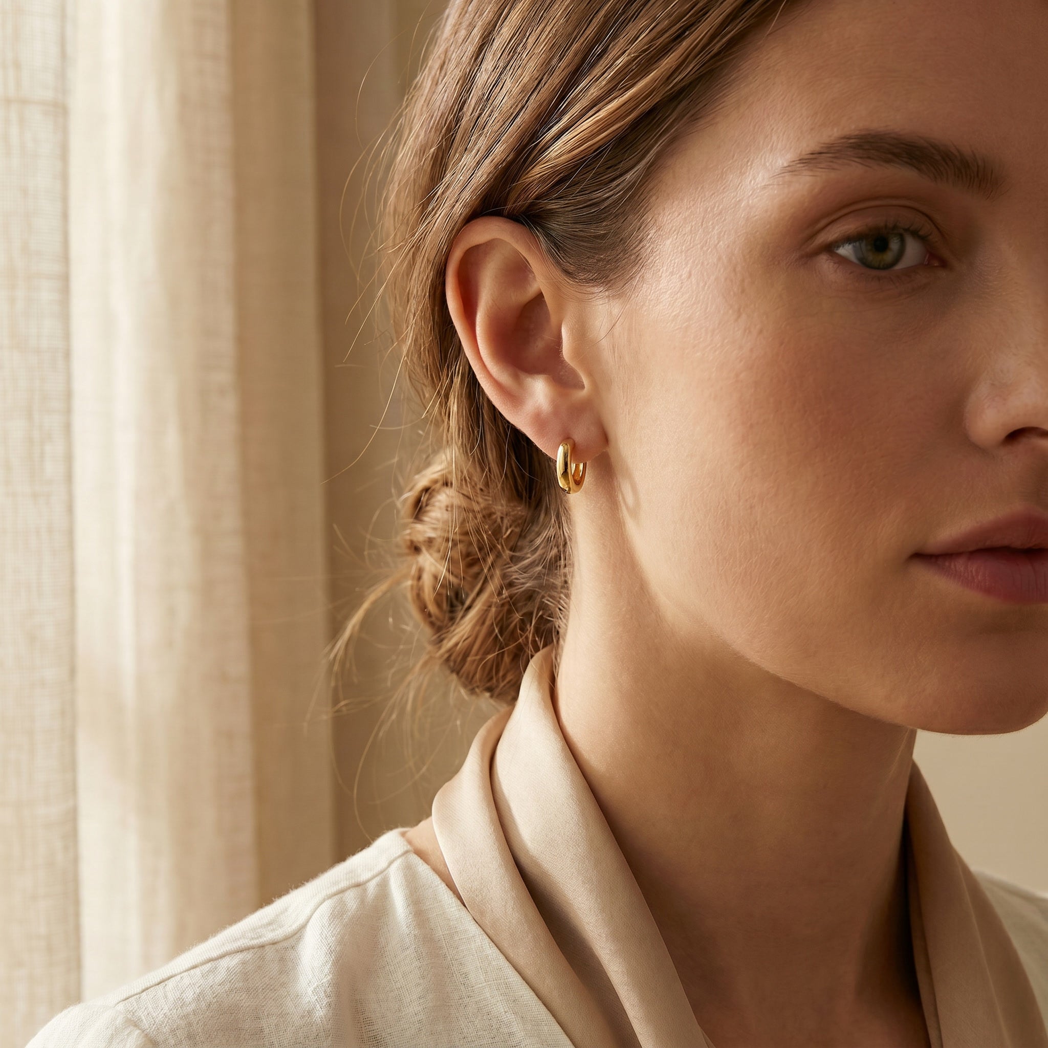 PURUS GRAND ANNEAU, 3.2MM HOOP EARRINGS