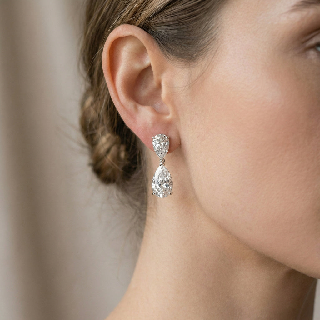 SOLARIS ALBA GOUTTE, 4-DIAMOND DROP EARRINGS | Heritage & Co.