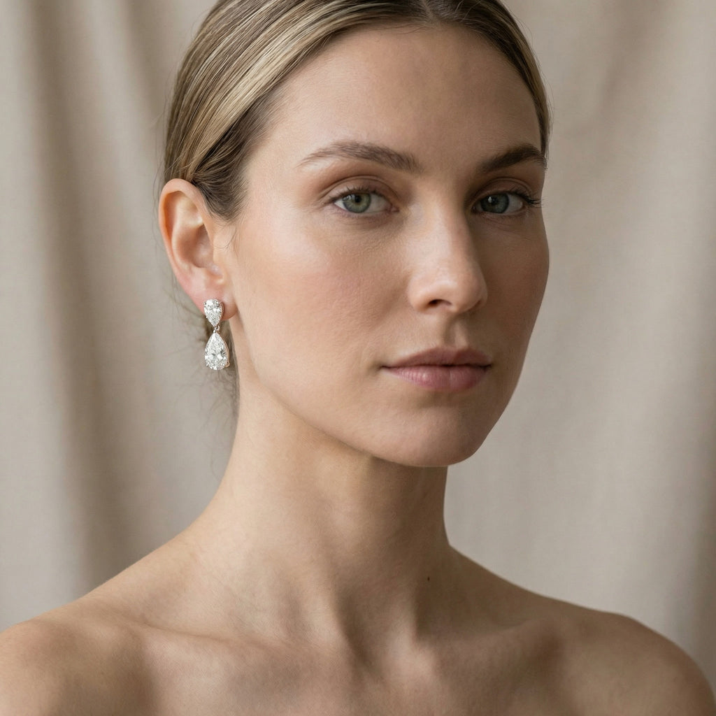 SOLARIS ALBA GOUTTE, 4-DIAMOND DROP EARRINGS | Heritage & Co.