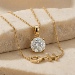 SOLARIS BRILLANT, BRILLIANT-ROUND MOISSANITE PENDANT, MEDIUM MODEL
