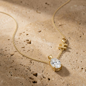 SOLARIS ELLIPSE, OVAL MOISSANITE PENDANT, MEDIUM MODEL