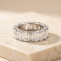 LUMINA BARREAU baguette moissanite eternity band, white gold — front view