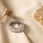 LUMINA BARREAU lab-grown diamond baguette eternity band — editorial still life