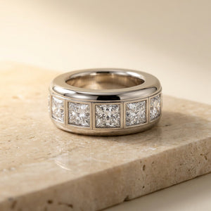BASTION, PRINCESS-CUT LAB DIAMOND WIDE BAND
