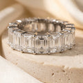 LUMINA MAJEUR lab-grown diamond baguette eternity band, white gold — three-quarter view