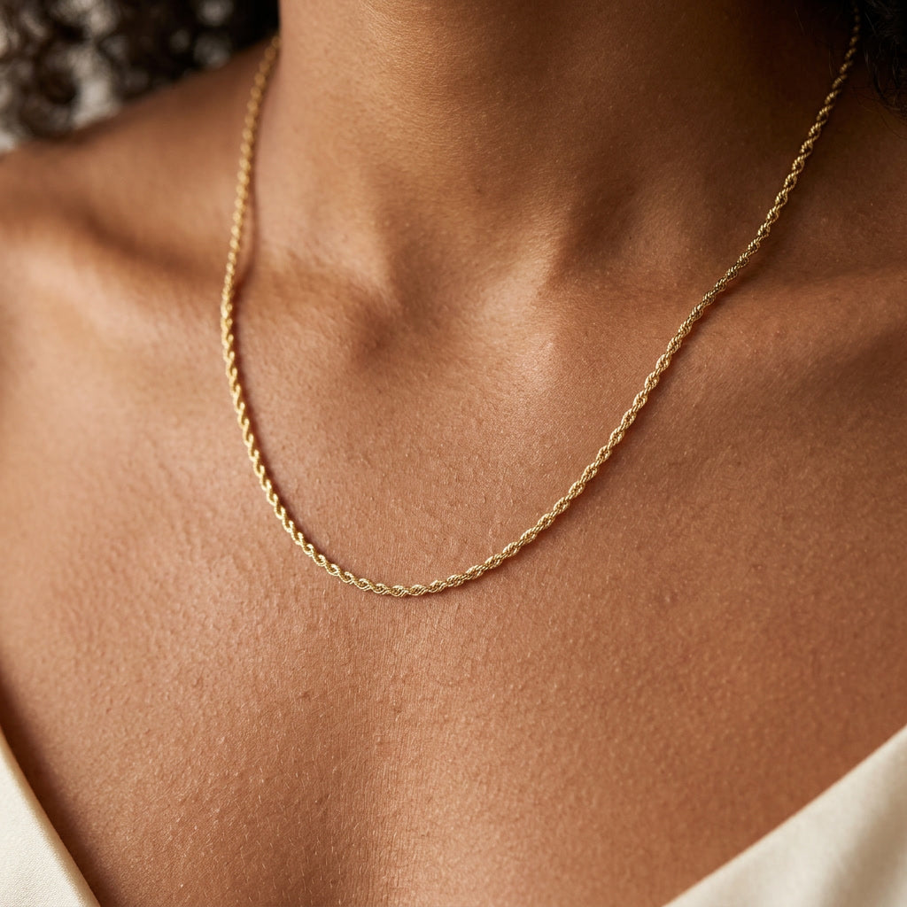 SPIRA rope chain necklace, 18K yellow gold — detail
